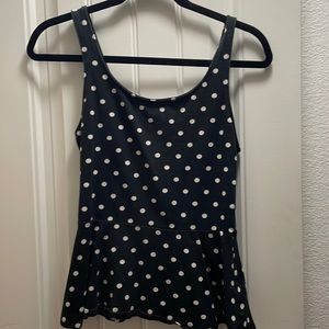 Express polka dot peplum top